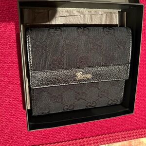 Gucci Black Abbey Wallet (NEW) with Box